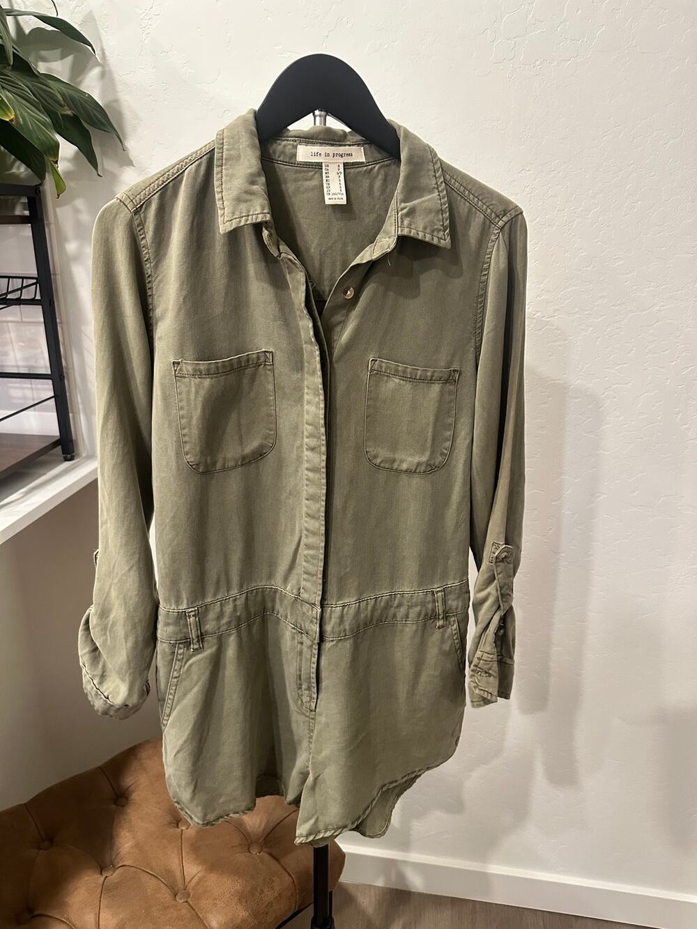 Olive Green Utility Romper Coastal Chic Travel Minimalist Gorpcore Resort Beach
